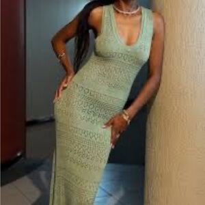 Seven Wonders womens Maxi Dress size 4 Vacation, coverup, beach baddie knitted 💚